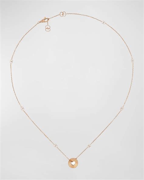 gucci rose gold heart necklace|gucci bamboo gold necklace.